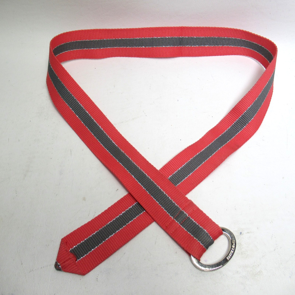 Sport Haley D Ring Belt Women Red Blue Silver Striped Grossgrain Ribbon